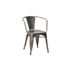 britney metal carver chair silver product shot